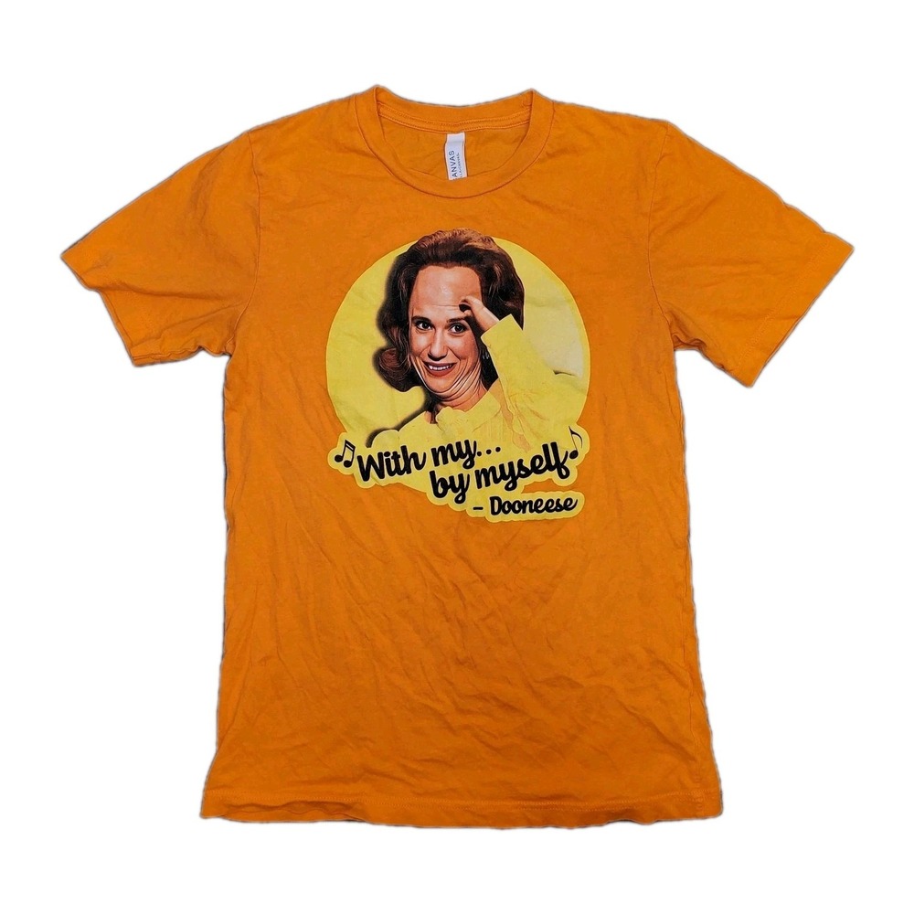 SNL Kristen Wiig T Shirt Doonece "With My By Myself" Orange Small Saturday Night